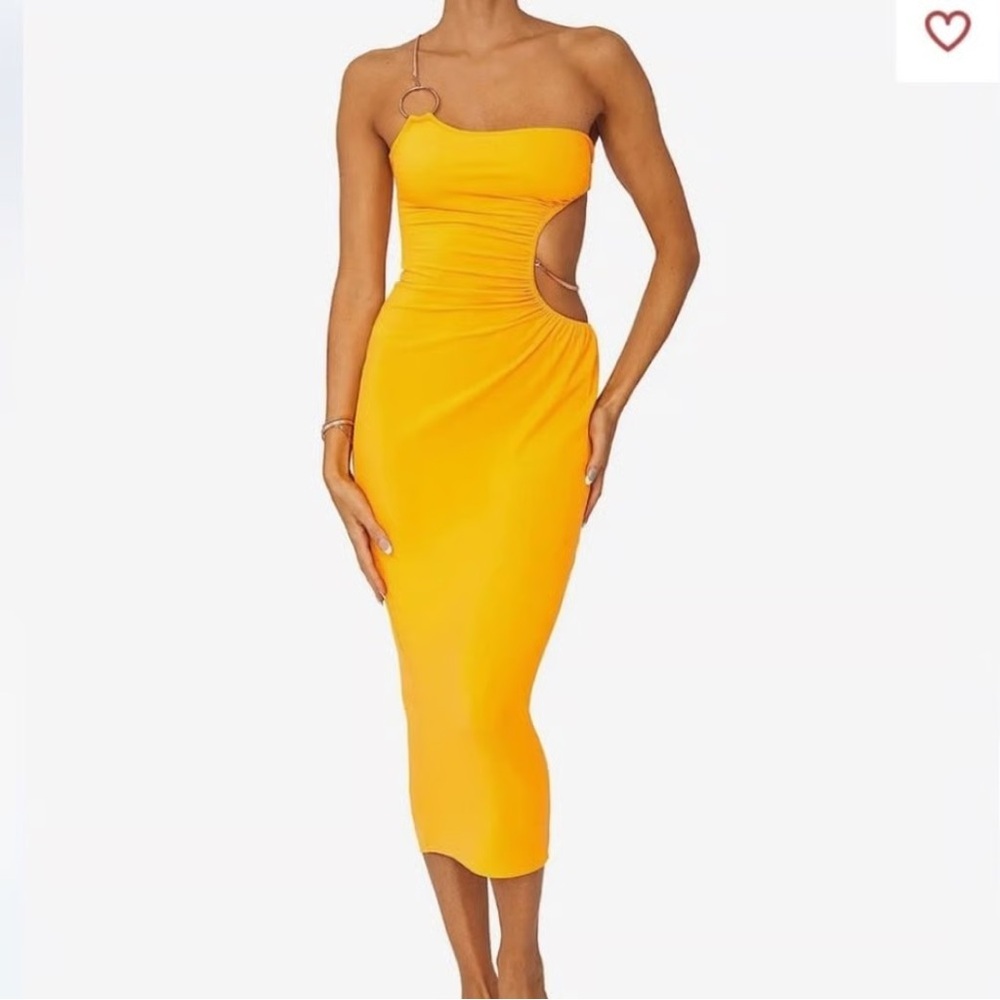 WeWoreWhat Orange One-Shoulder Dress